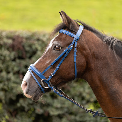 Valiance Plain Leather Padded Bridle with Rubber Grip Reins.