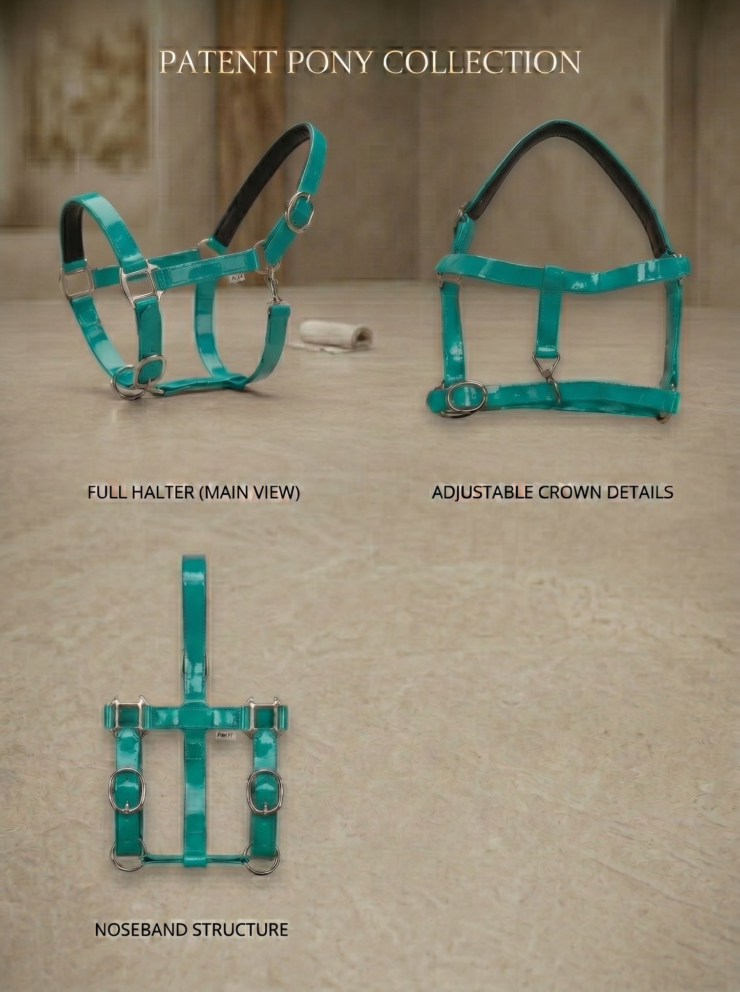 Teal Green Waterproof Biothane Head Collar