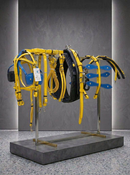 Yellow & Blue Biothane Quick Hitch Horse Harness | Waterproof Performance Pad | Criterion
