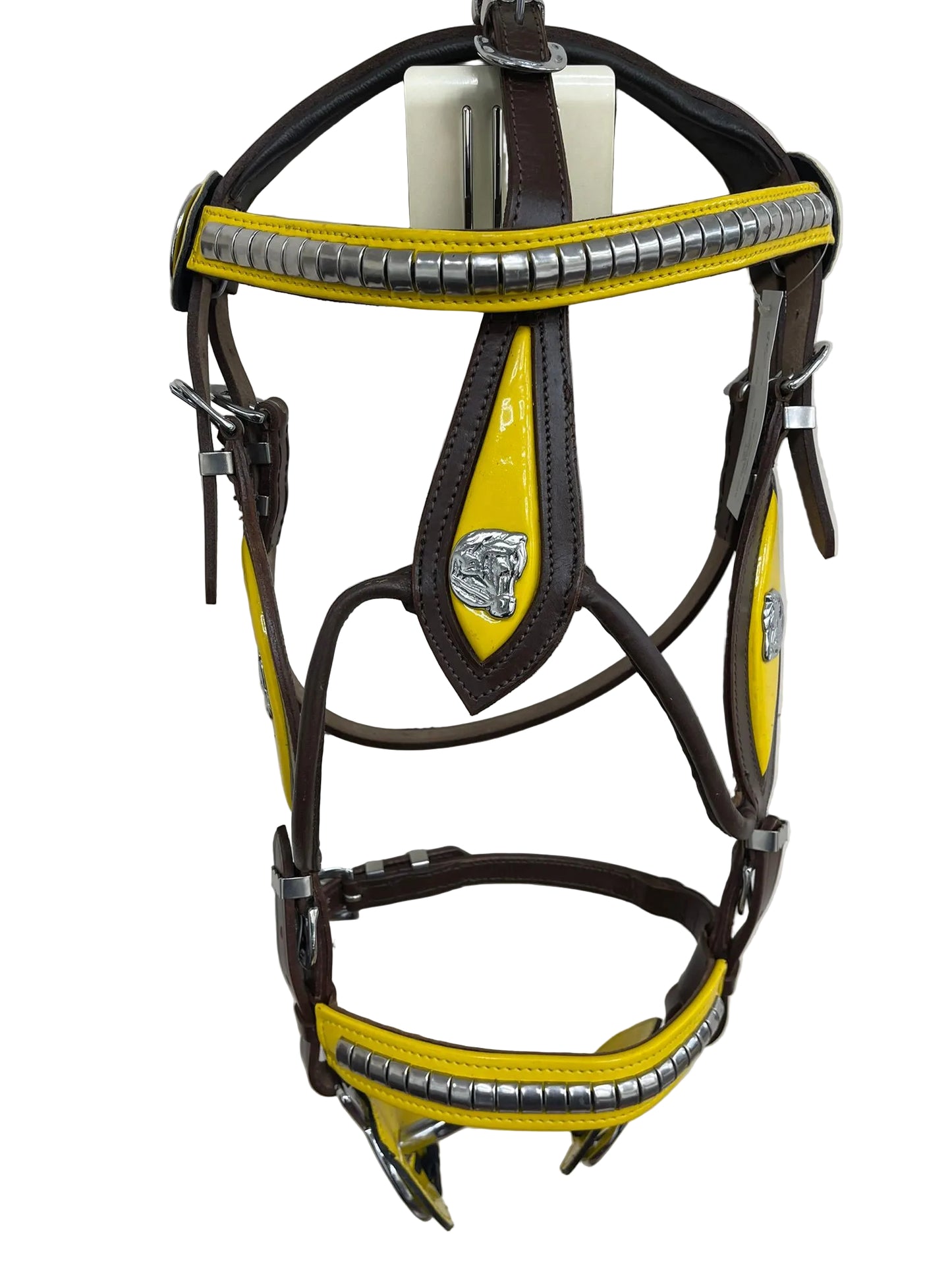 Brown Heavy Show Bridle Yellow Inlay & Braided Lead