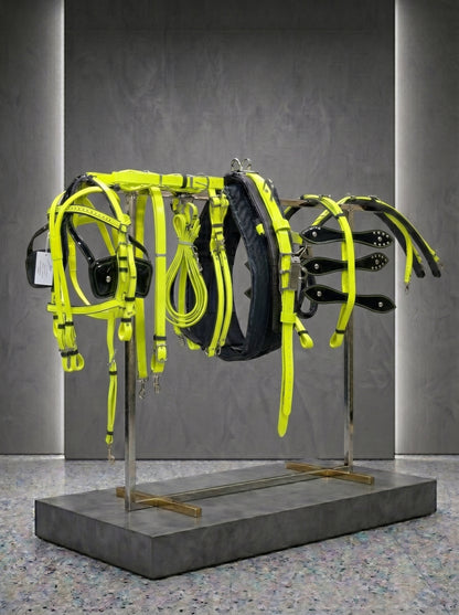 Neon Lime Biothane Quick Hitch Horse Harness | Waterproof Waffle Performance Pad | Criterion
