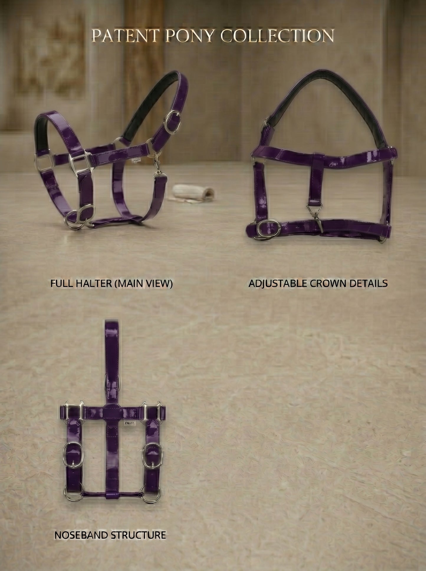 Purple Waterproof Biothane Head Collar